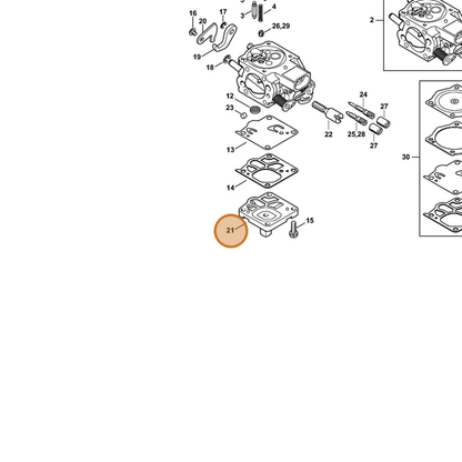 STIHL part 1144-121-0800 — IPL diagram snippet (6x zoom, amber highlight)