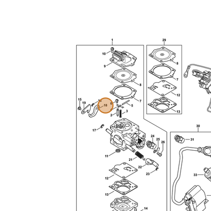 STIHL part 1144-121-3501 — IPL diagram snippet (6x zoom, amber highlight)