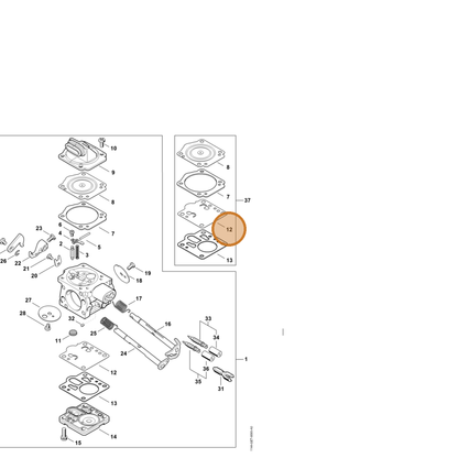 STIHL part 1144-121-4801 — IPL diagram snippet (6x zoom, amber highlight)