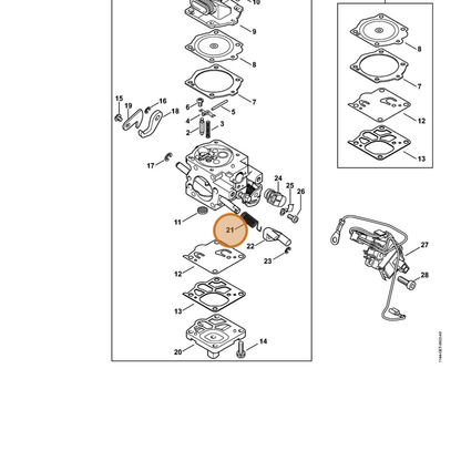 STIHL part 1144-122-3000 — IPL diagram snippet (6x zoom, amber highlight)