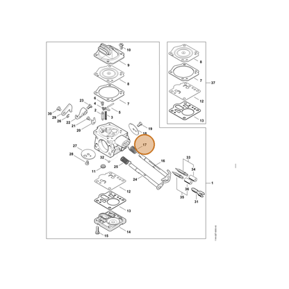 STIHL part 1144-122-3202 — IPL diagram snippet (6x zoom, amber highlight)