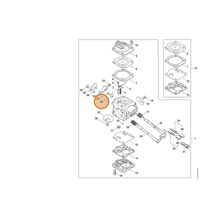 STIHL part 1144-122-9300 — IPL diagram snippet (6x zoom, amber highlight)