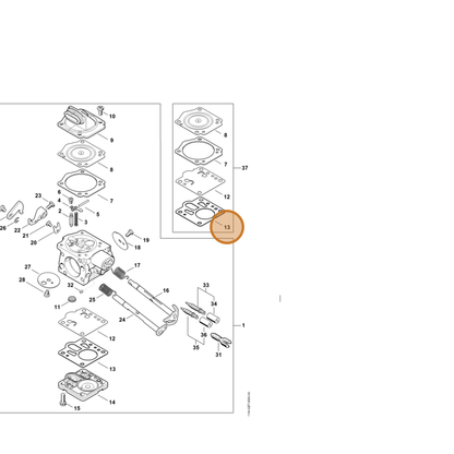 STIHL part 1144-129-0902 — IPL diagram snippet (6x zoom, amber highlight)