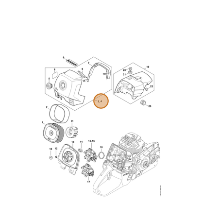 STIHL part 1144-140-1002 — IPL diagram snippet (6x zoom, amber highlight)