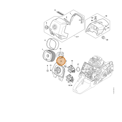 STIHL part 1144-140-1200 — IPL diagram snippet (6x zoom, amber highlight)