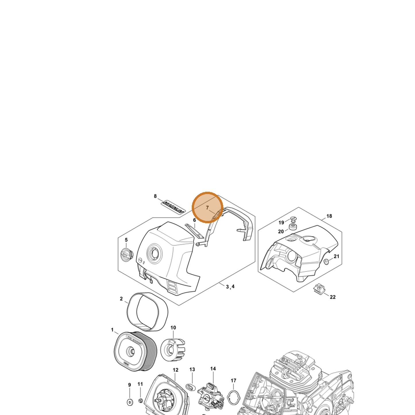 STIHL part 1144-141-6300 — IPL diagram snippet (6x zoom, amber highlight)