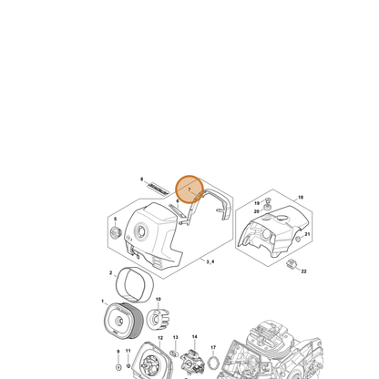 STIHL part 1144-141-6300 — IPL diagram snippet (6x zoom, amber highlight)