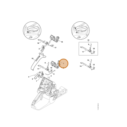 STIHL part 1144-182-0700 — IPL diagram snippet (6x zoom, amber highlight)