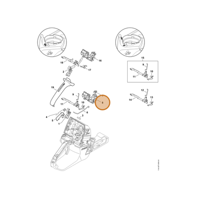 STIHL part 1144-182-2100 — IPL diagram snippet (6x zoom, amber highlight)