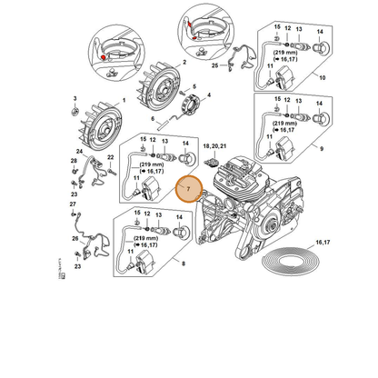 STIHL part 1144-400-1303 — IPL diagram snippet (6x zoom, amber highlight)
