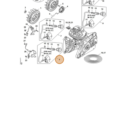 STIHL part 1144-400-4705 — IPL diagram snippet (6x zoom, amber highlight)