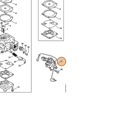 STIHL part 1144-430-1010 — IPL diagram snippet (6x zoom, amber highlight)