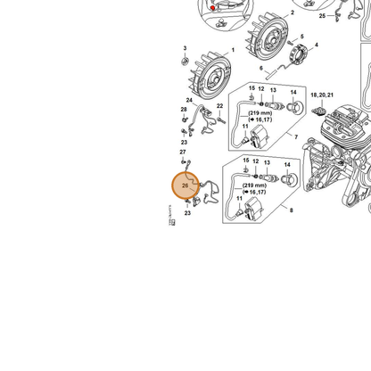STIHL part 1144-440-3012 — IPL diagram snippet (6x zoom, amber highlight)