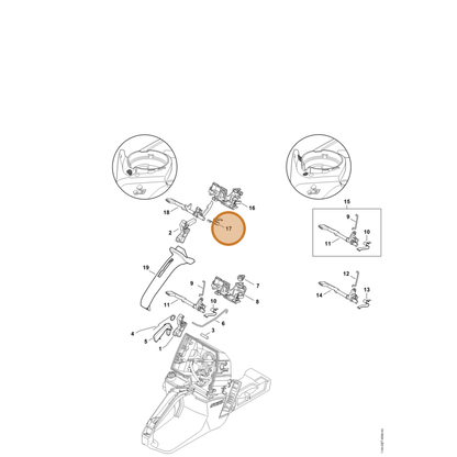 STIHL part 1144-442-1610 — IPL diagram snippet (6x zoom, amber highlight)