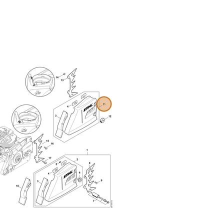 STIHL part 1144-640-1710 — IPL diagram snippet (6x zoom, amber highlight)