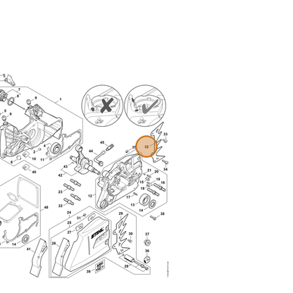 STIHL part 1144-664-0503 — IPL diagram snippet (6x zoom, amber highlight)