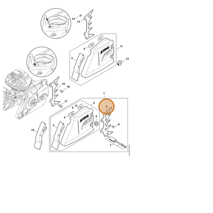 STIHL part 1144-664-0504 — IPL diagram snippet (6x zoom, amber highlight)