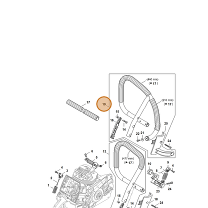 STIHL part 1144-790-3702 — IPL diagram snippet (6x zoom, amber highlight)
