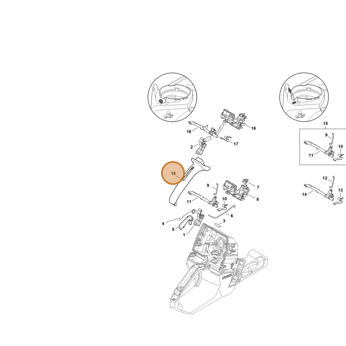 STIHL part 1144-791-0600 — IPL diagram snippet (6x zoom, amber highlight)