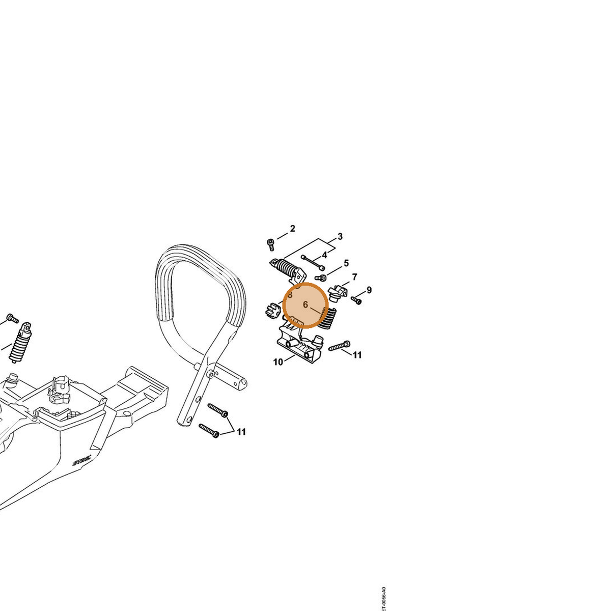 STIHL part 1144-791-3103 — IPL diagram snippet (6x zoom, amber highlight)