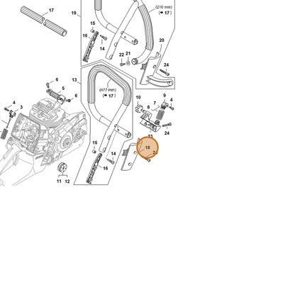 STIHL part 1144-791-7500 — IPL diagram snippet (6x zoom, amber highlight)