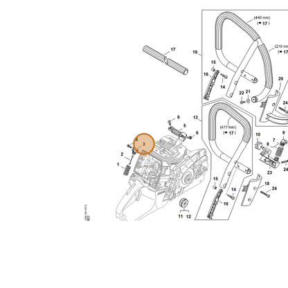 STIHL part 1144-792-2901 — IPL diagram snippet (6x zoom, amber highlight)