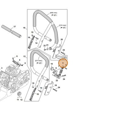 STIHL part 1144-792-2906 — IPL diagram snippet (6x zoom, amber highlight)