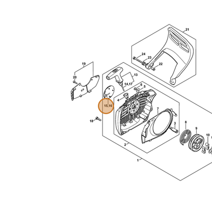STIHL part 1144-967-1500 — IPL diagram snippet (6x zoom, amber highlight)