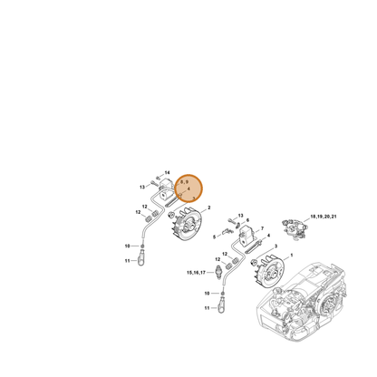STIHL part 1145-021-1700 — IPL diagram snippet (6x zoom, amber highlight)