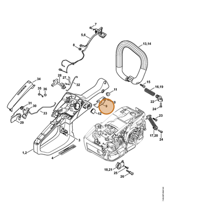 STIHL part 1145-021-1703 — IPL diagram snippet (6x zoom, amber highlight)