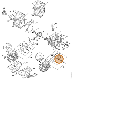 STIHL part 1145-034-1501 — IPL diagram snippet (6x zoom, amber highlight)