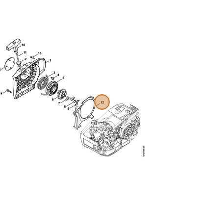 STIHL part 1145-084-7802 — IPL diagram snippet (6x zoom, amber highlight)