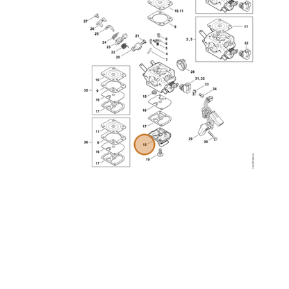 STIHL part 1145-120-2601 — IPL diagram snippet (6x zoom, amber highlight)