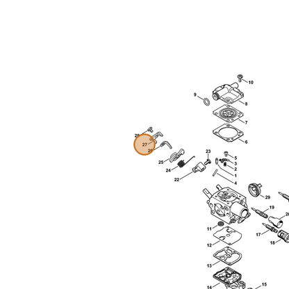STIHL part 1145-121-6601 — IPL diagram snippet (6x zoom, amber highlight)