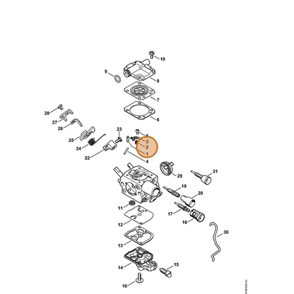 STIHL part 1145-122-3000 — IPL diagram snippet (6x zoom, amber highlight)