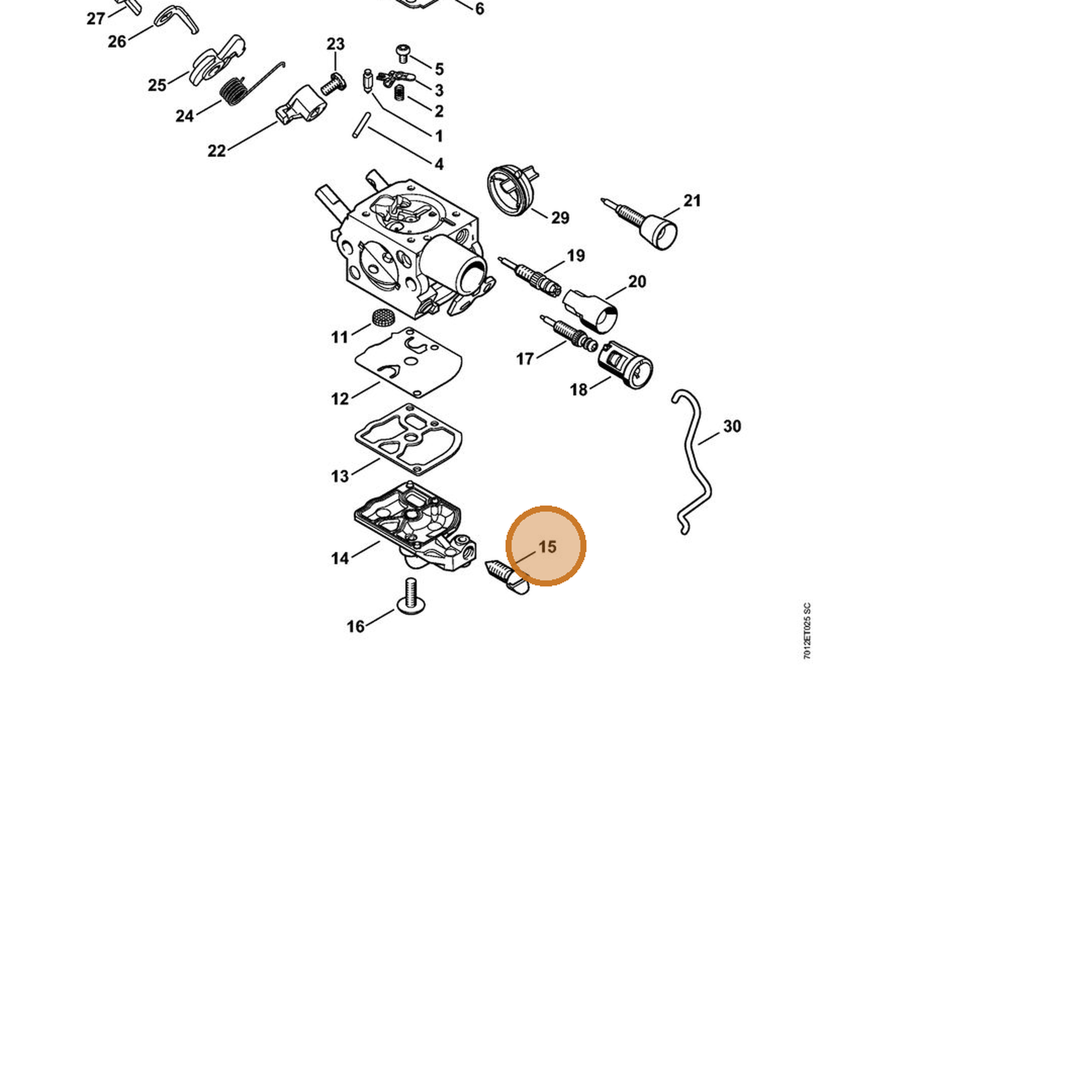 STIHL part 1145-122-6200 — IPL diagram snippet (6x zoom, amber highlight)