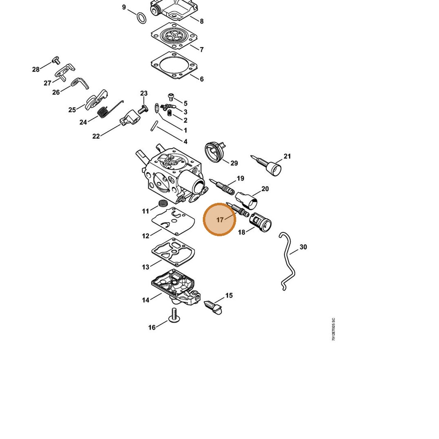STIHL part 1145-122-6700 — IPL diagram snippet (6x zoom, amber highlight)