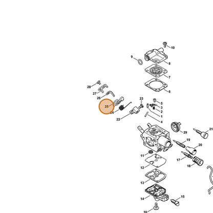 STIHL part 1145-123-0800 — IPL diagram snippet (6x zoom, amber highlight)