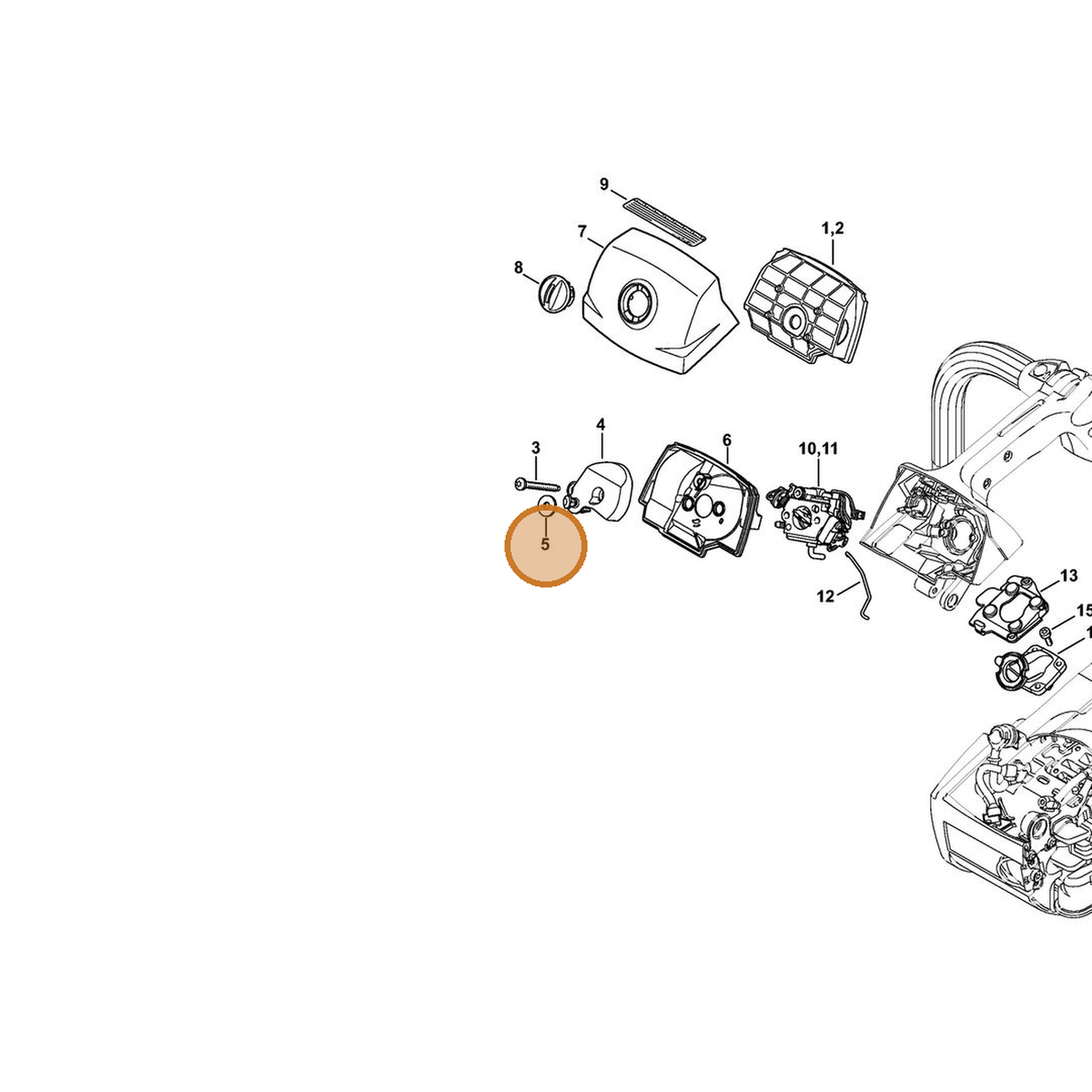 STIHL part 1145-129-0901 — IPL diagram snippet (6x zoom, amber highlight)