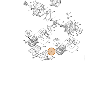 STIHL part 1145-140-0602 — IPL diagram snippet (6x zoom, amber highlight)