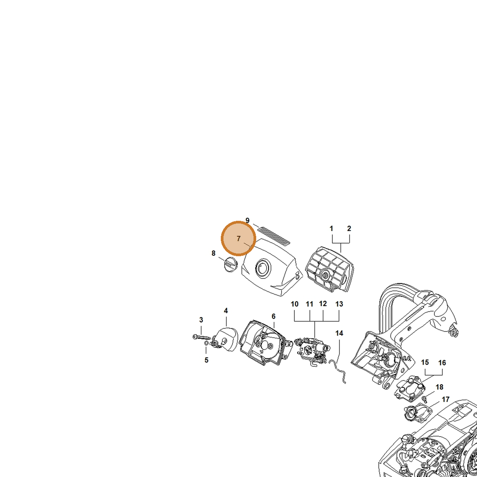 STIHL part 1145-140-1900 — IPL diagram snippet (6x zoom, amber highlight)