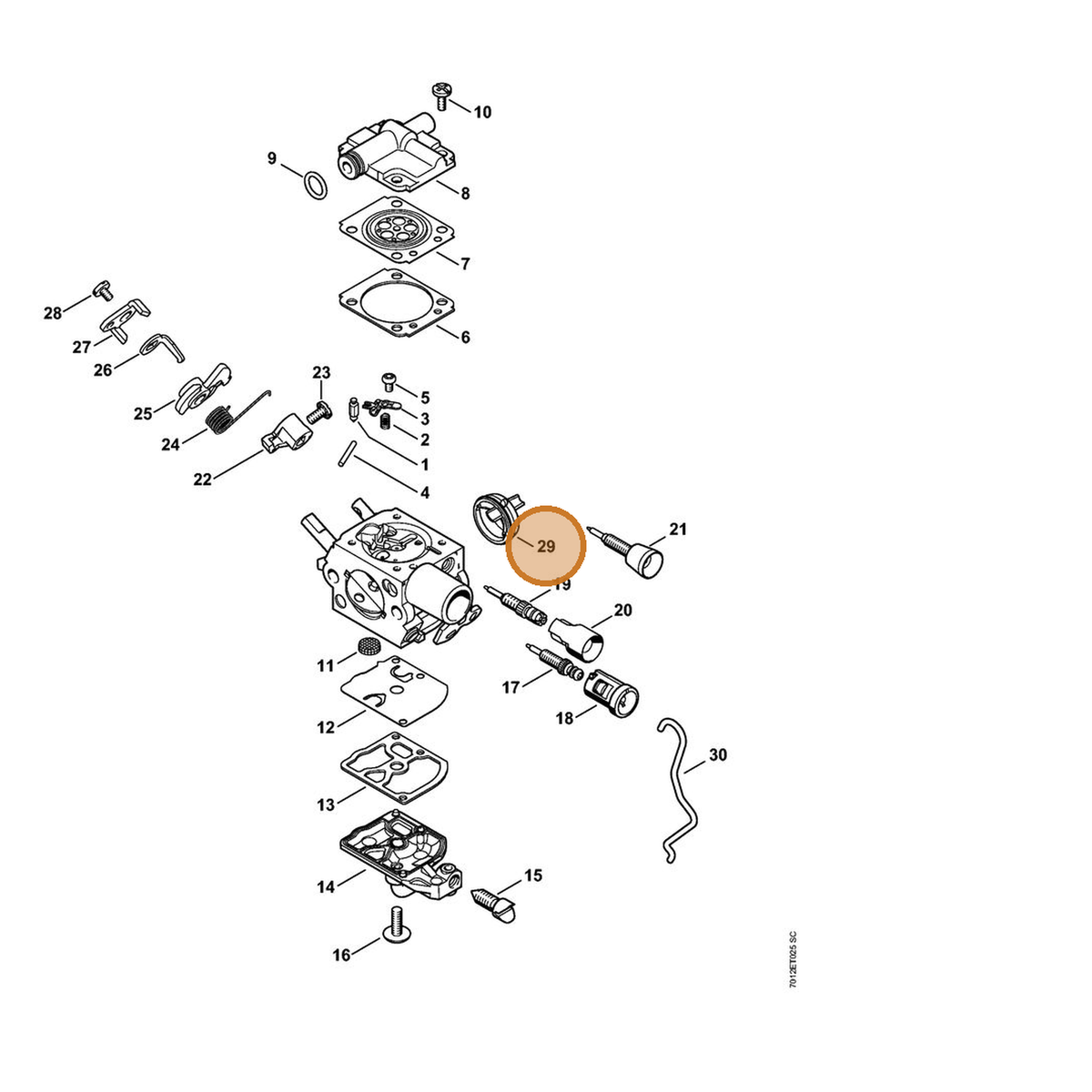 STIHL part 1145-141-1800 — IPL diagram snippet (6x zoom, amber highlight)