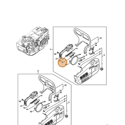 STIHL part 1145-162-6600 — IPL diagram snippet (6x zoom, amber highlight)