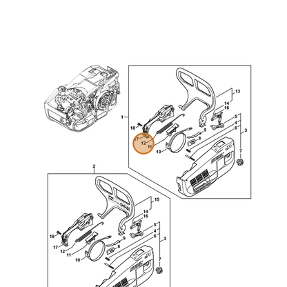 STIHL part 1145-162-7900 — IPL diagram snippet (6x zoom, amber highlight)