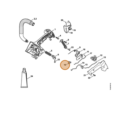 STIHL part 1145-182-0400 — IPL diagram snippet (6x zoom, amber highlight)