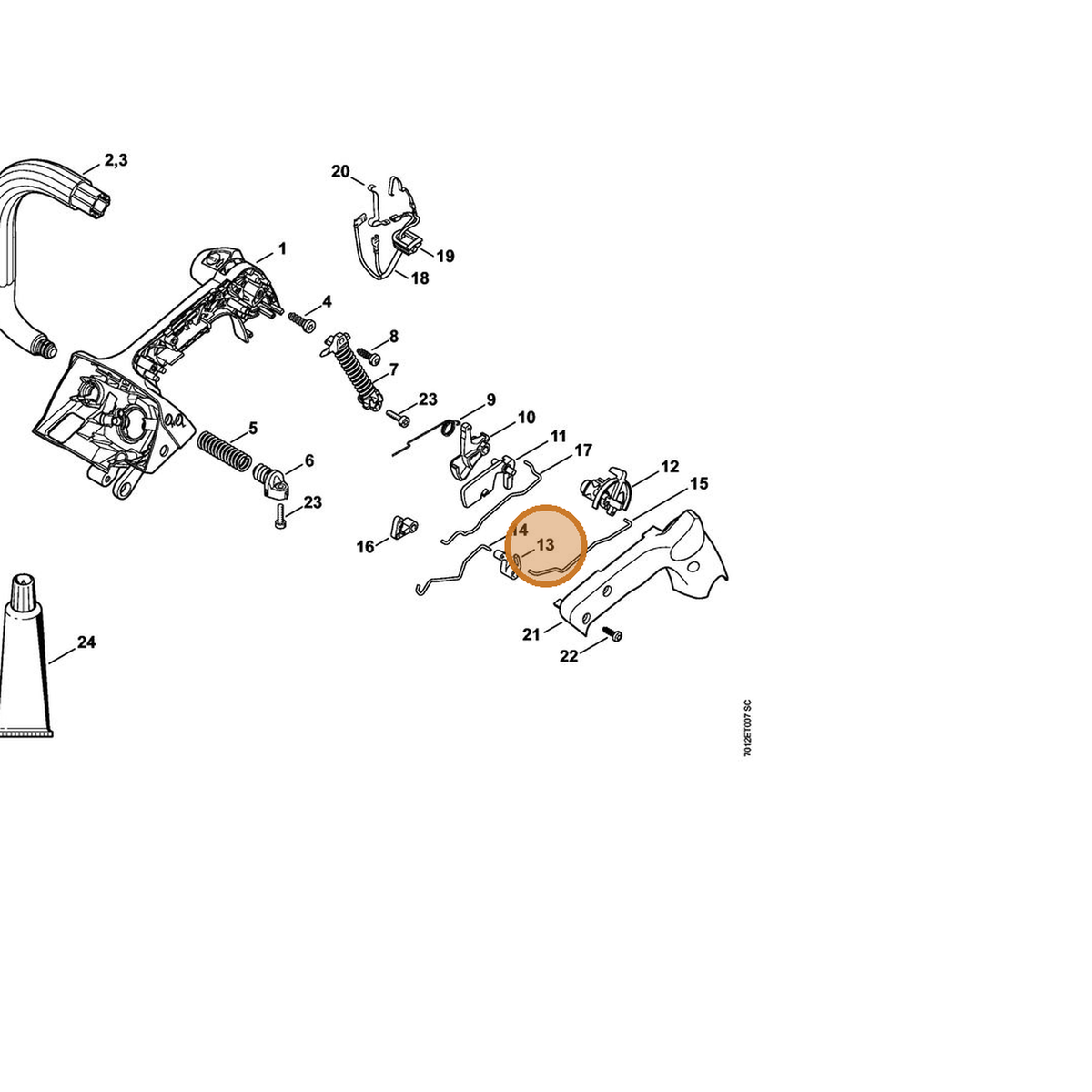STIHL part 1145-182-0402 — IPL diagram snippet (6x zoom, amber highlight)