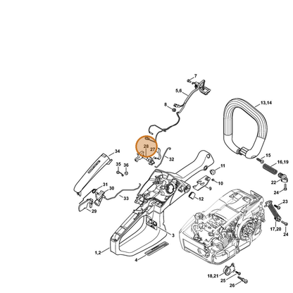 STIHL part 1145-182-0903 — IPL diagram snippet (6x zoom, amber highlight)