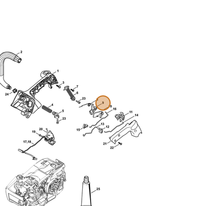 STIHL part 1145-182-1002 — IPL diagram snippet (6x zoom, amber highlight)
