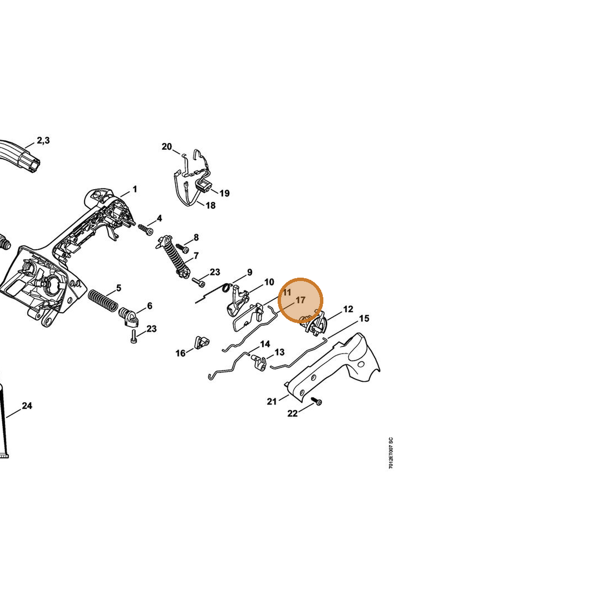 STIHL part 1145-182-1502 — IPL diagram snippet (6x zoom, amber highlight)