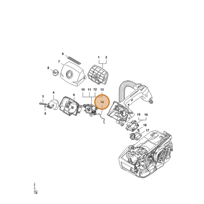 STIHL part 1145-182-1504 — IPL diagram snippet (6x zoom, amber highlight)